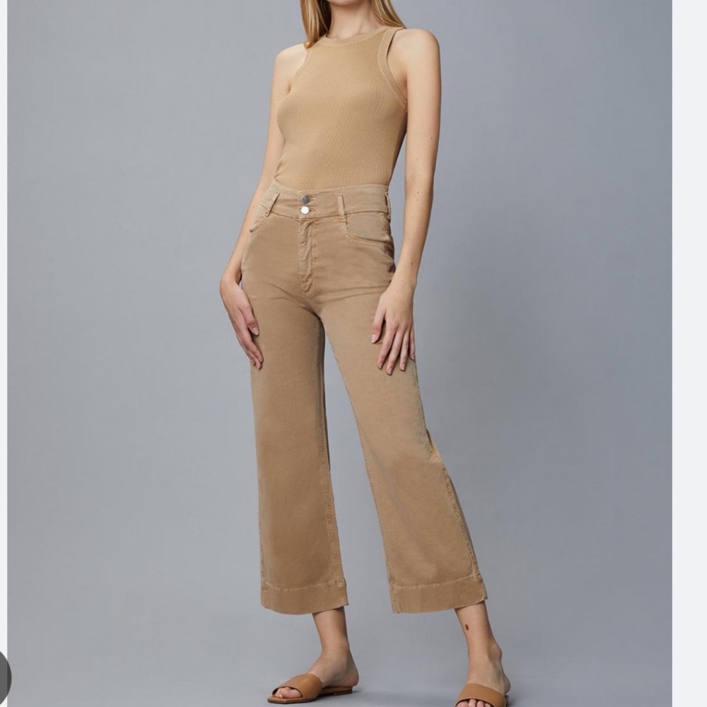 NEW DL1961 Hepburn Wide Leg jean in khaki size 26